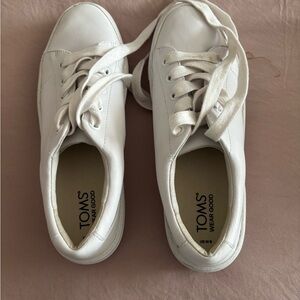 TOMS Classic White Lace-Up Sneakers